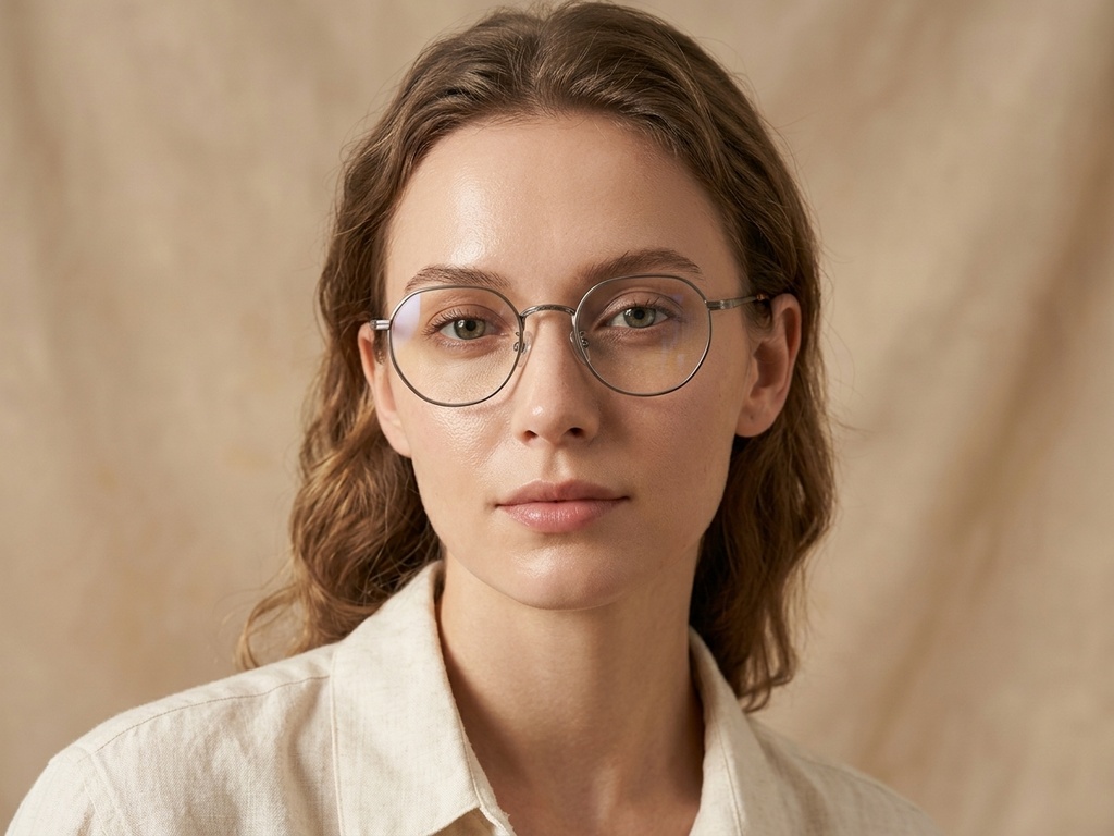 Oval Gray Titanium Glasses #BS0218-0113