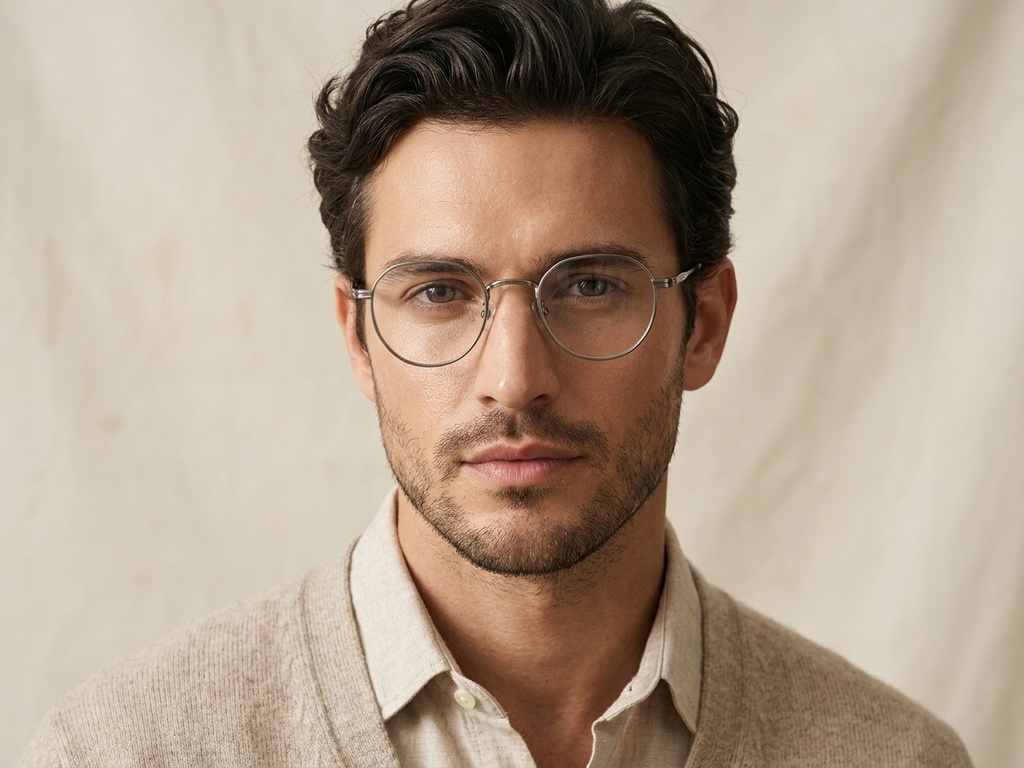 Oval Gray Titanium Glasses #BS0218-0113