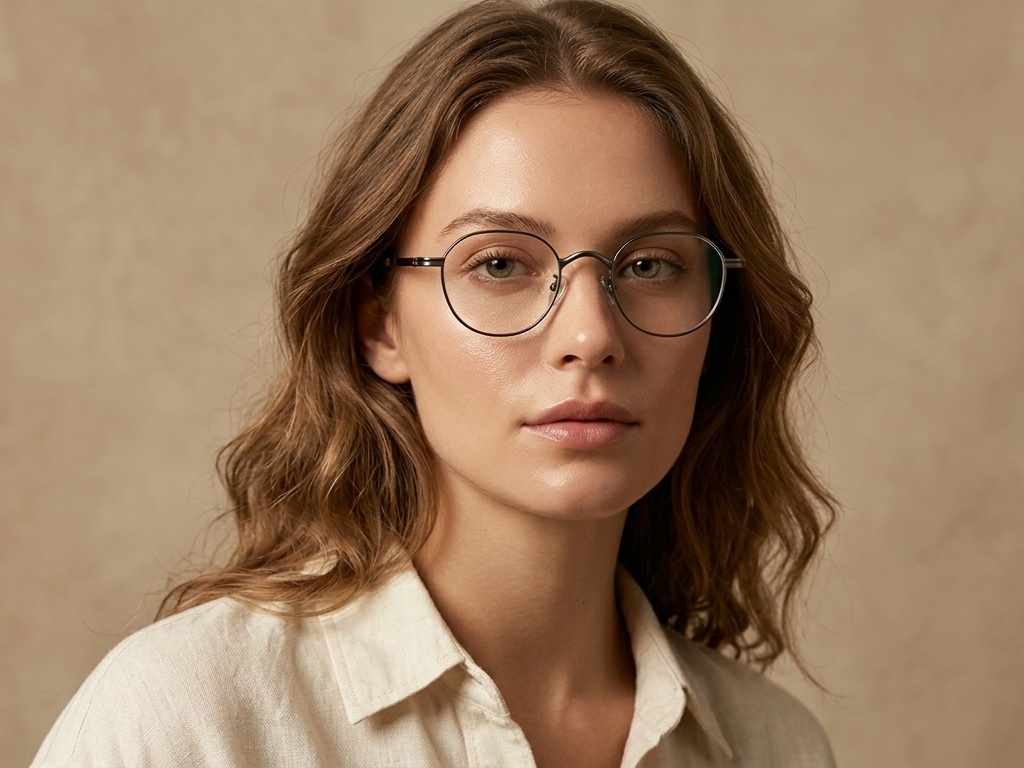 Oval Silver Titanium Glasses #BS0218-0114