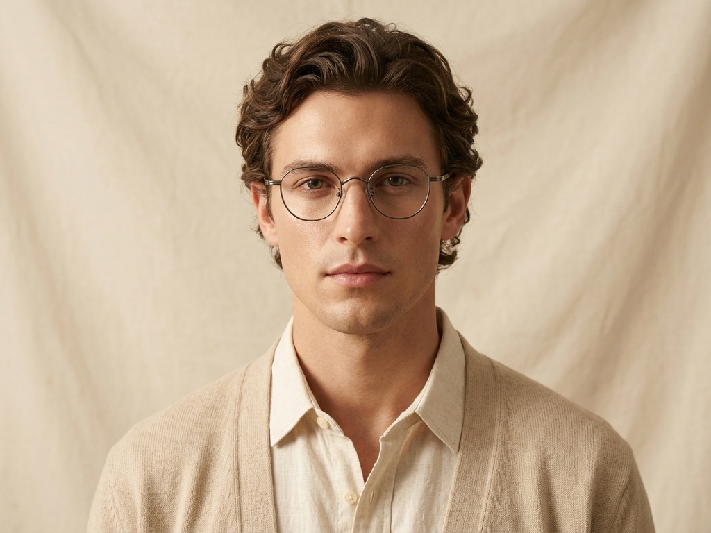 Oval Silver Titanium Glasses #BS0218-0114