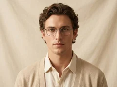 Oval Silver Titanium Glasses #BS0218-0114