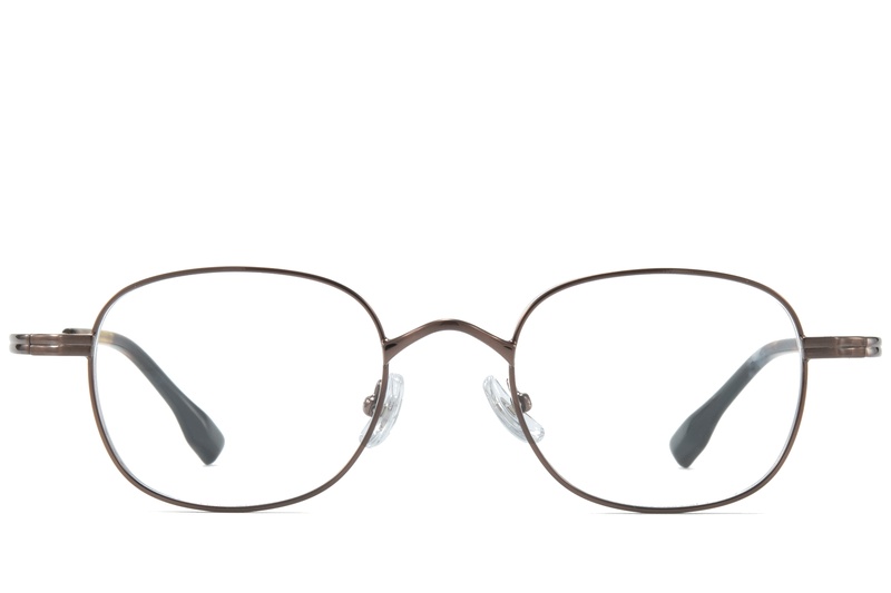 BS0218-0117_Brown_Rectangular_Metal_Glasses-front