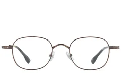 BS0218-0117_Brown_Rectangular_Metal_Glasses-front
