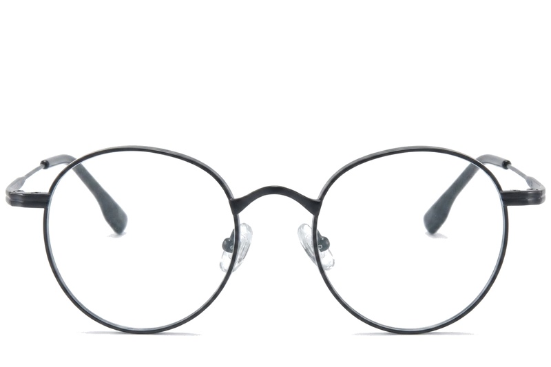 BS0218-0121_Black_Round_Titanium_Glasses_corner-front