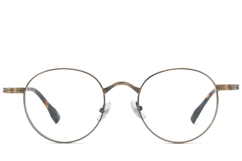 BS0218-0122_Brown_Round_Metal_Glasses-front