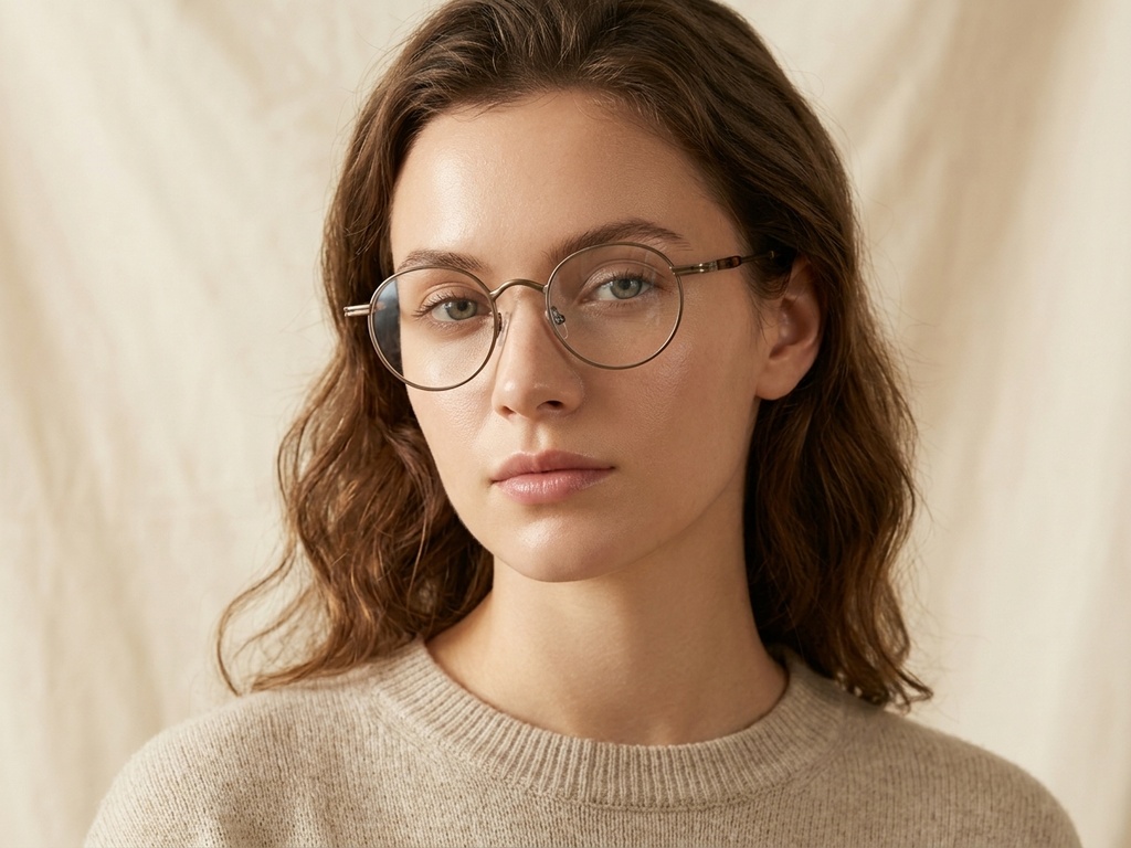 BS0218-0122_Brown_Round_Metal_Glasses-tryon_female
