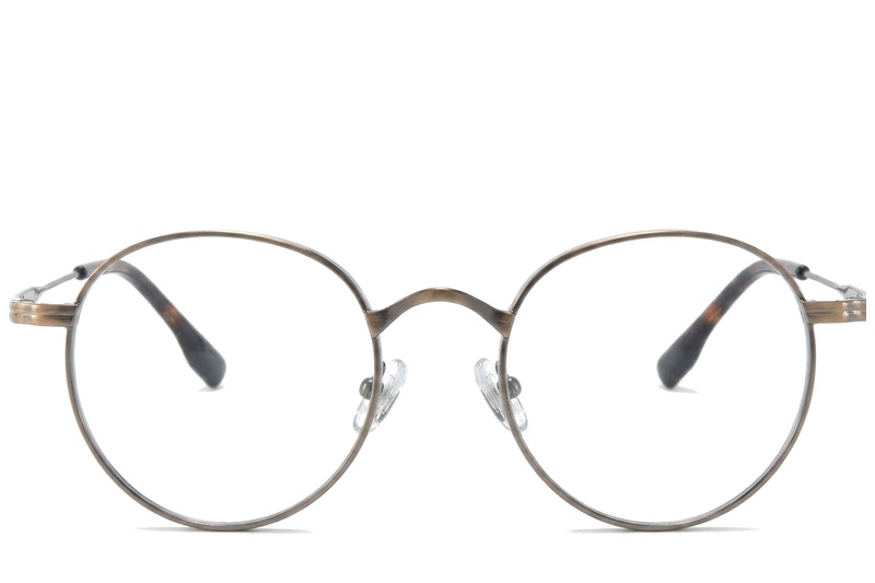 BS0218-0123_Brown_Round_Titanium_Glasses_corner-front