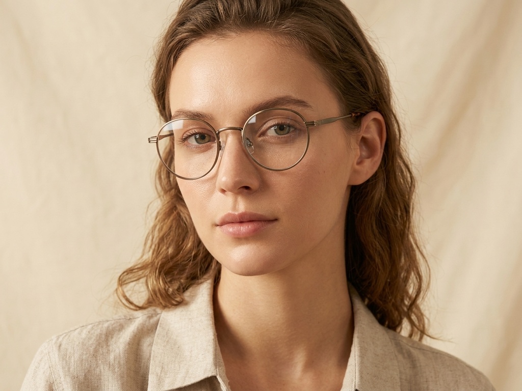 BS0218-0123_Brown_Round_Titanium_Glasses_corner-tryon_female