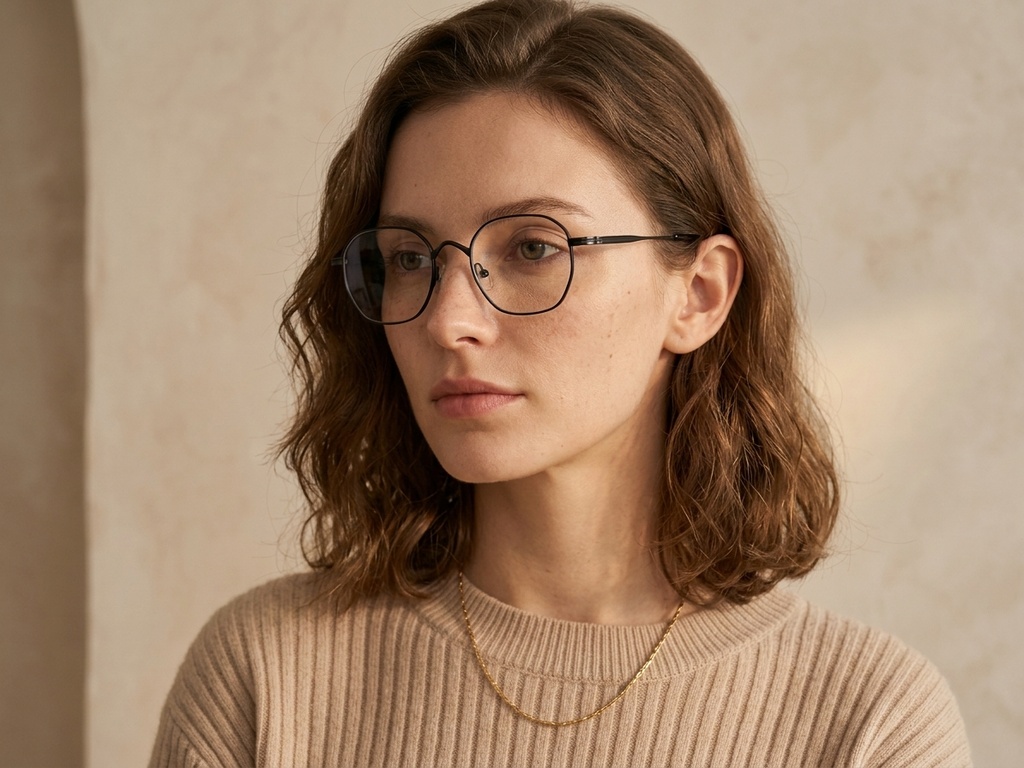 BS0218-0126_Black_Rectangular_Titanium_Glasses_corner-tryon_female
