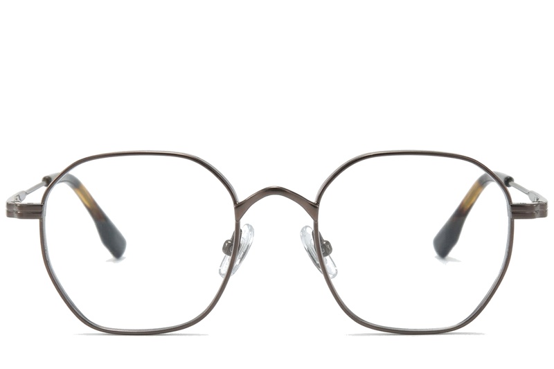BS0218-0127_Brown_Rectangular_Titanium_Glasses_corner-front