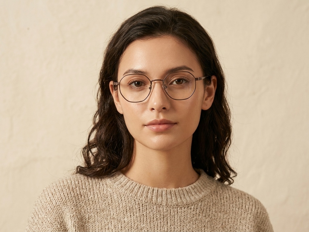 BS0218-0132_Brown_Oval_Titanium_Glasses_corner-tryon_female
