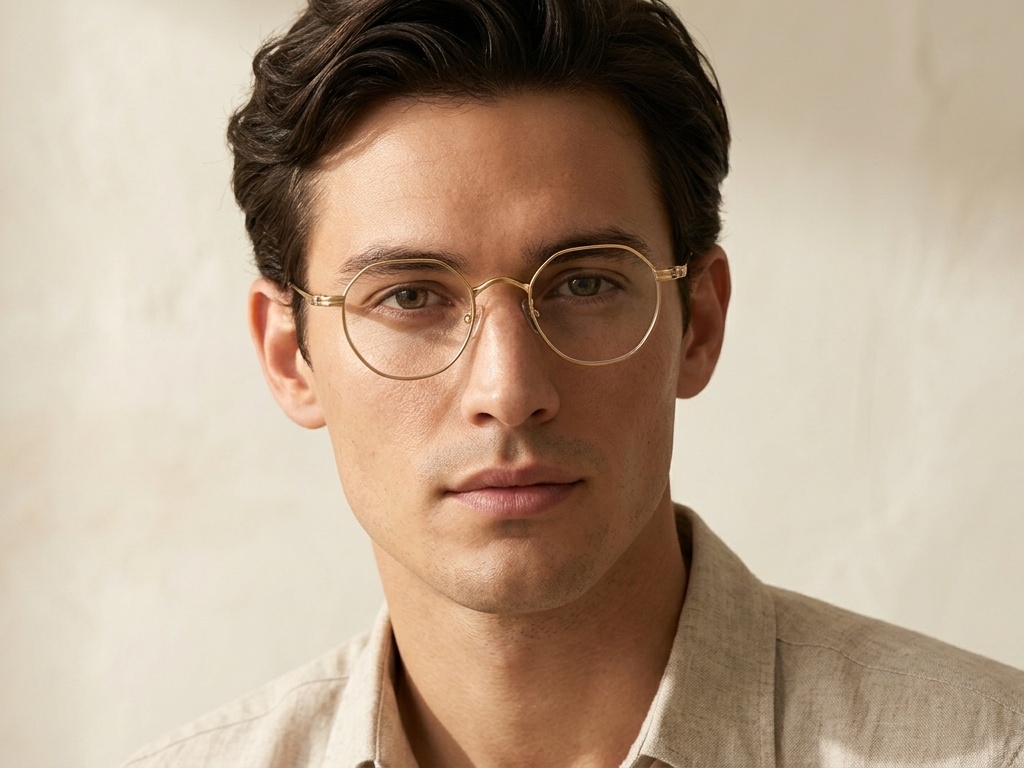 BS0218-0135_Golden_Oval_Metal_Glasses-tryon_male