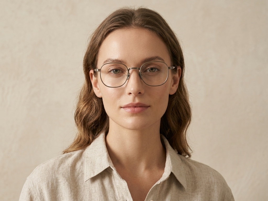 BS0218-0138_Brown_Rectangular_Titanium_Glasses_corner-tryon_female