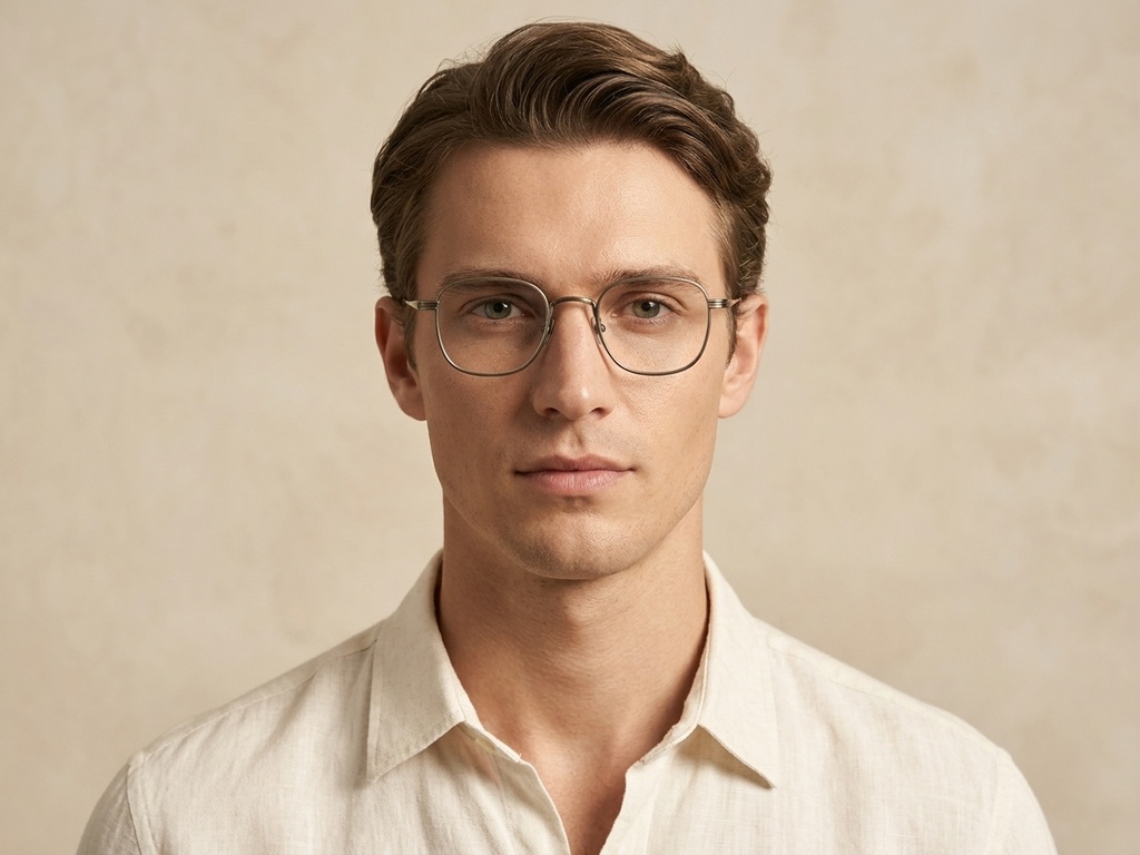 BS0218-0138_Brown_Rectangular_Titanium_Glasses_corner-tryon_male