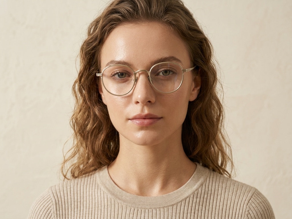 BS0218-0140_Golden_Rectangular_Titanium_Glasses_corner-tryon_female