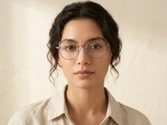 BS0218-0143_Brown_Oval_Titanium_Glasses_corner-tryon_female