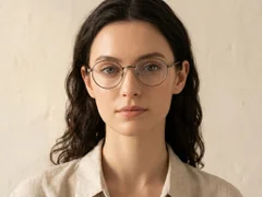 BS0218-0148_Brown_Oval_Titanium_Glasses_corner-tryon_female