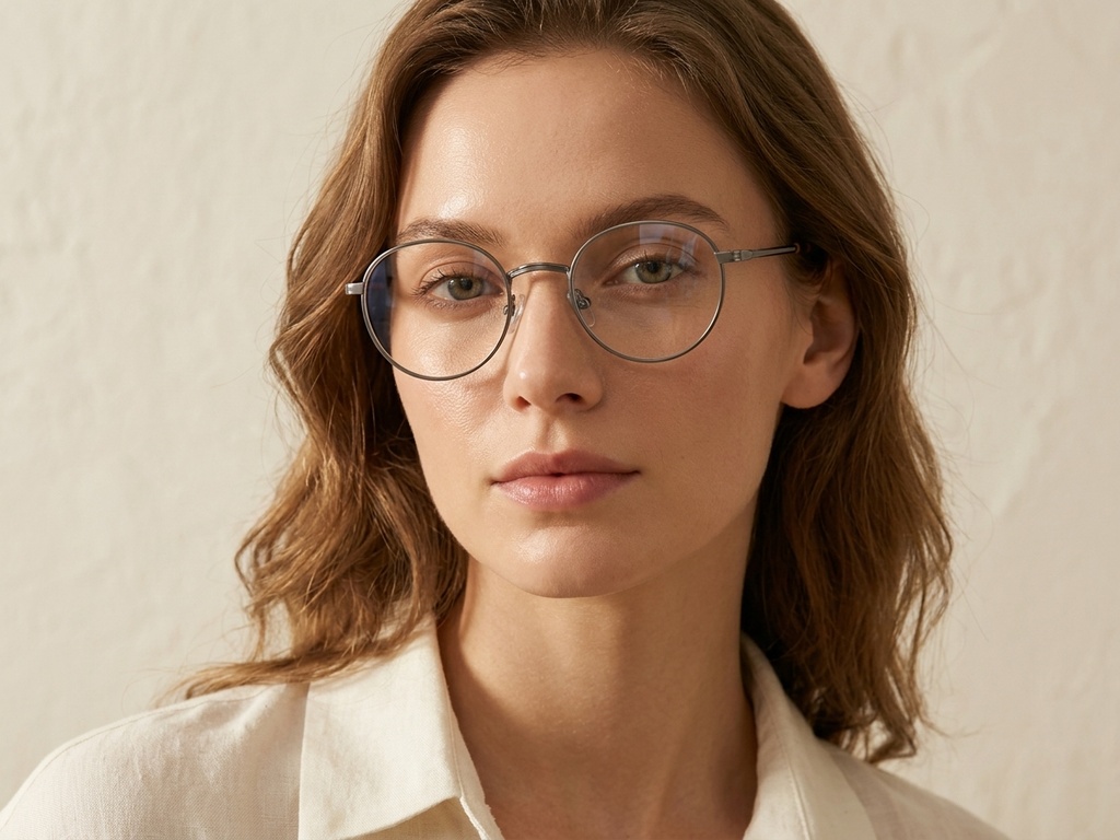 BS0218-0149_Silver_Oval_Titanium_Glasses_corner-tryon_female