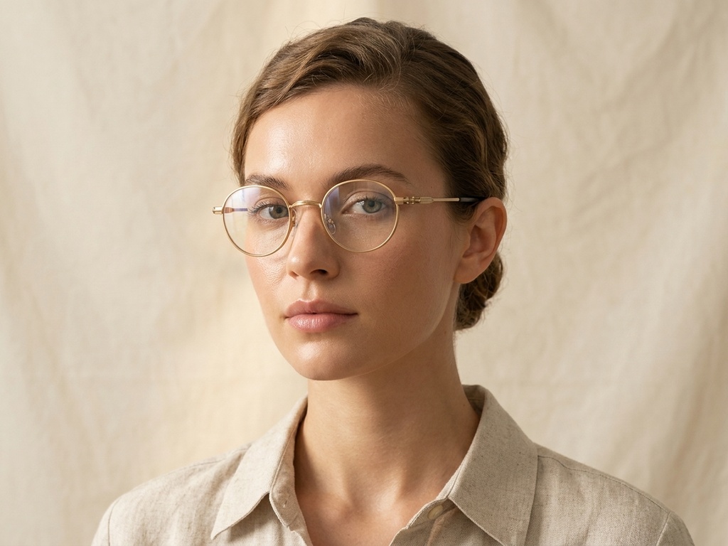 BS0218-0150_Golden_Oval_Metal_Glasses-tryon_female