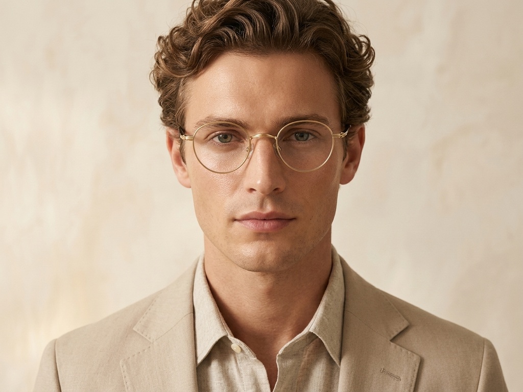 BS0218-0150_Golden_Oval_Metal_Glasses-tryon_male