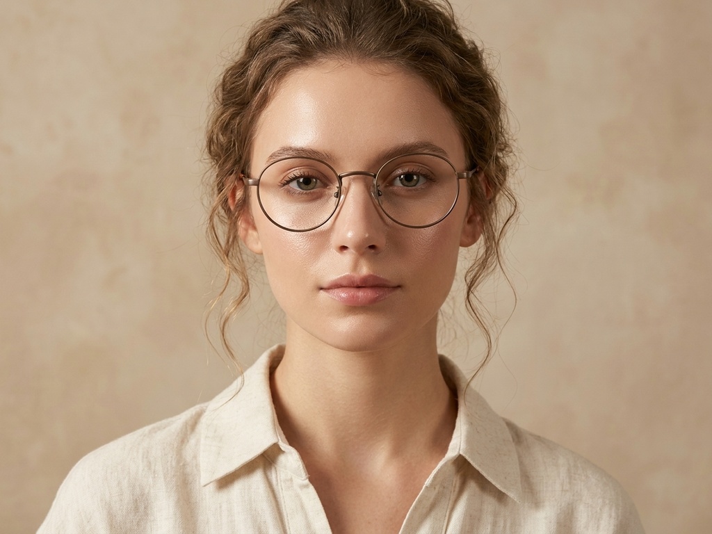 BS0218-0153_Brown_Round_Titanium_Glasses_corner-tryon_female