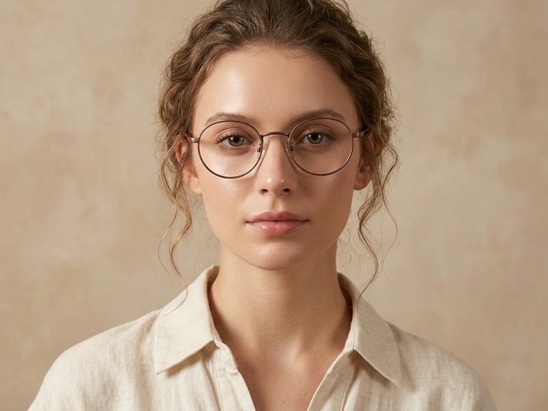 Spectacles Rouned Corner Round Brown Titanium Glasses #BS0218-0153 - BLACKSHEEP US
