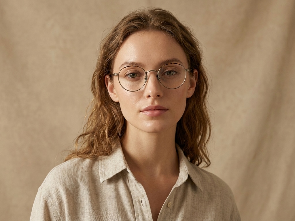 BS0218-0158_Brown_Round_Titanium_Glasses_corner-tryon_female