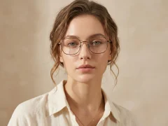 BS0218-0162_Brown_Rectangular_Titanium_Glasses_corner-tryon_female