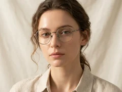BS0218-0168_Brown_Oval_Titanium_Glasses_corner-tryon_female