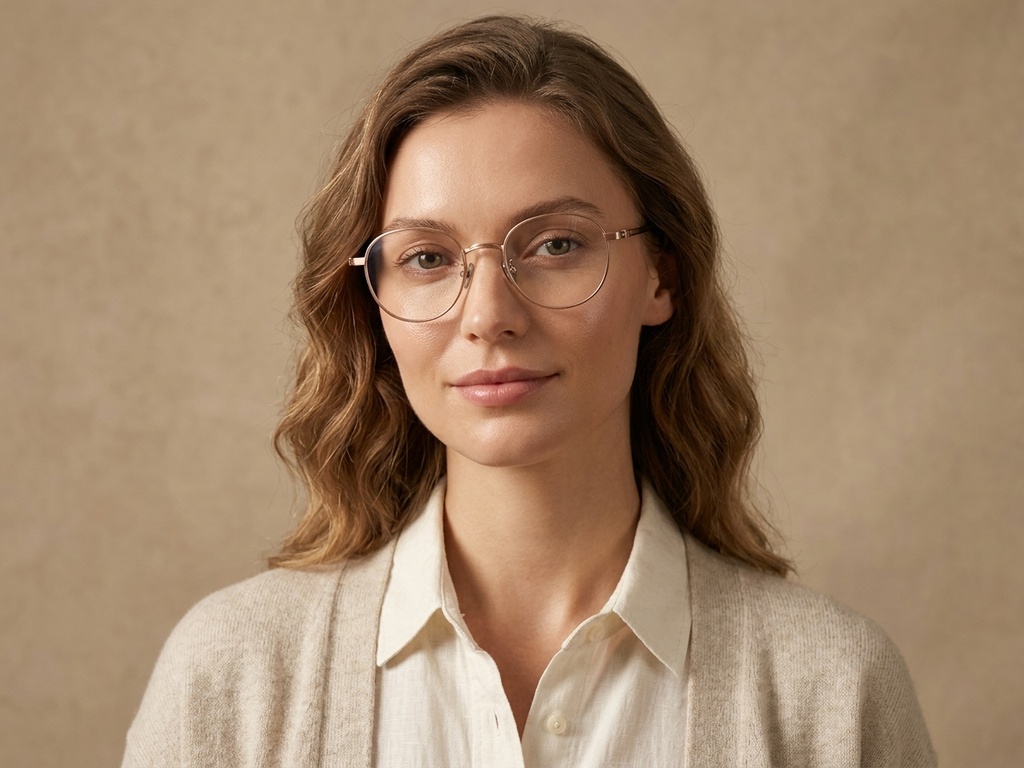 BS0218-0170_Golden_Oval_Metal_Glasses-tryon_female