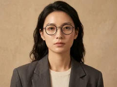 BS0218-0171_Black_Oval_Titanium_Glasses_corner-tryon_female