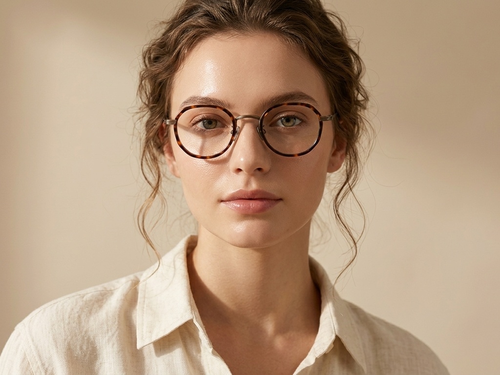 BS0218-0172_Tortoiseshell_Oval_Titanium_Glasses_corner-tryon_female