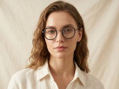 BS0218-0179_Black_Round_Titanium_Glasses_corner-tryon_female