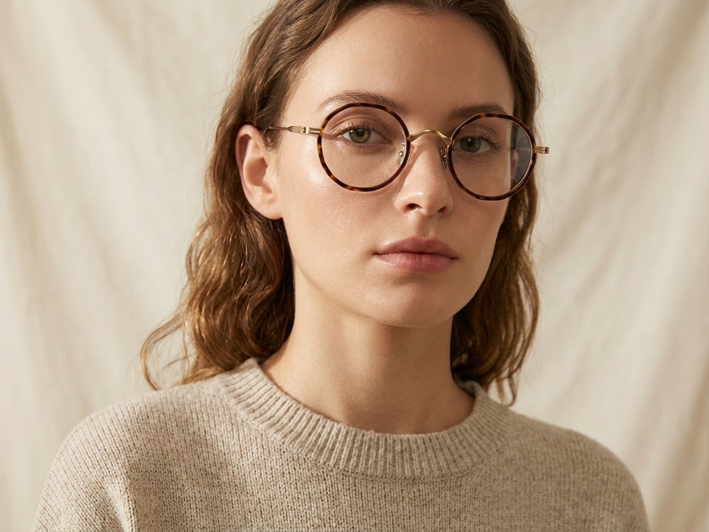 BS0218-0181_Tortoiseshell_Round_Titanium_Glasses-tryon_female