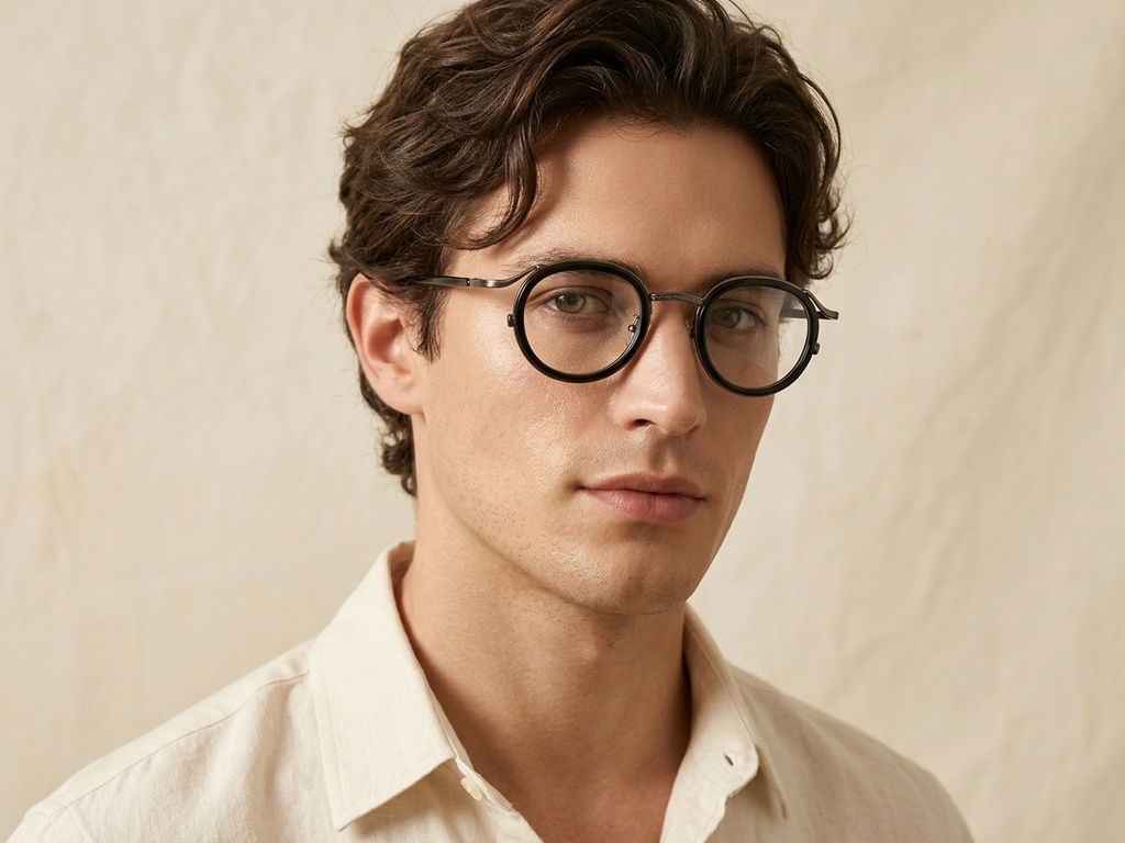 BS0218-0183_Black_Oval_Titanium_Glasses_corner-tryon_male