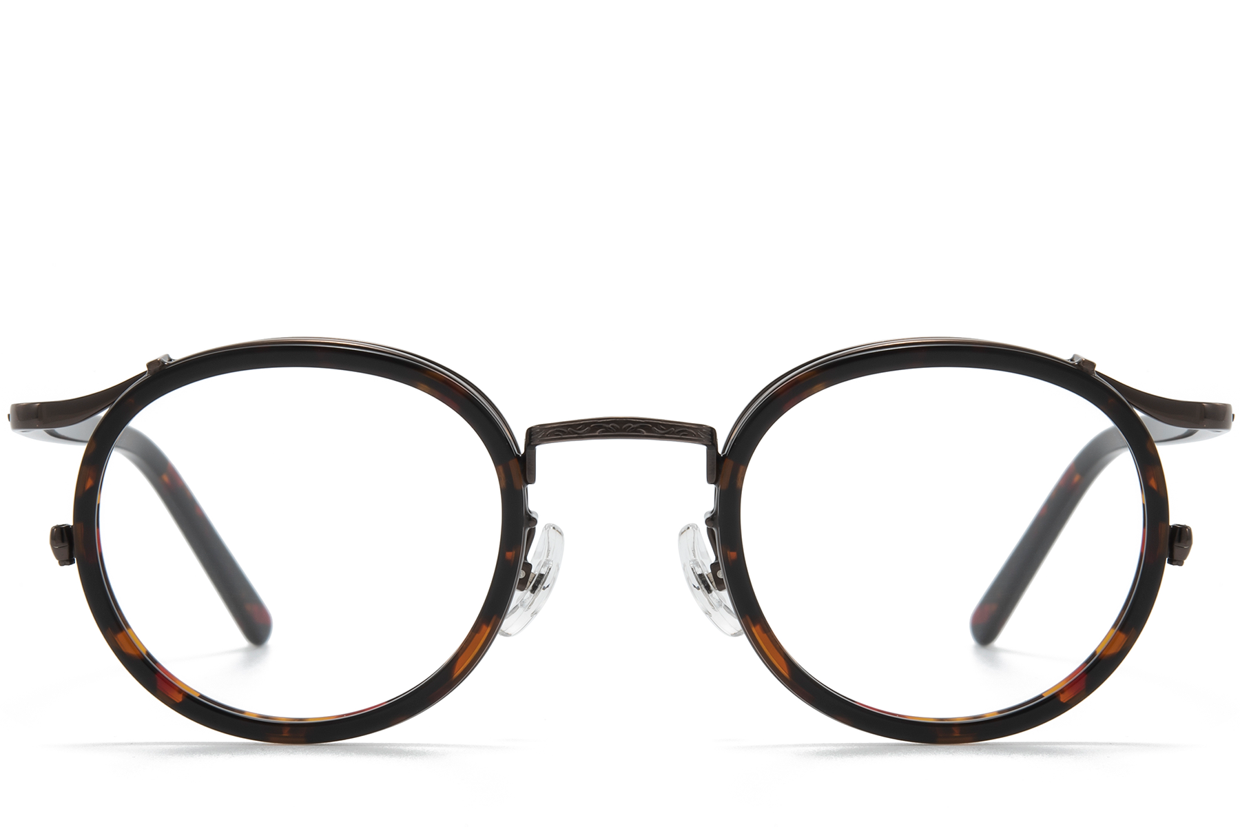 BS0218-0184_Tortoiseshell_Oval_Titanium_Glasses_front