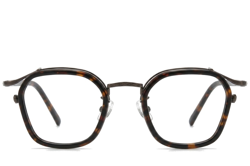 BS0218-0188_Tortoiseshell_Geometric_Titanium_Glasses_corner-front