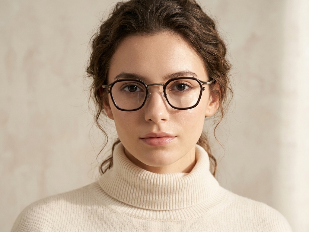BS0218-0189_Brown_Geometric_Titanium_Glasses-tryon_female