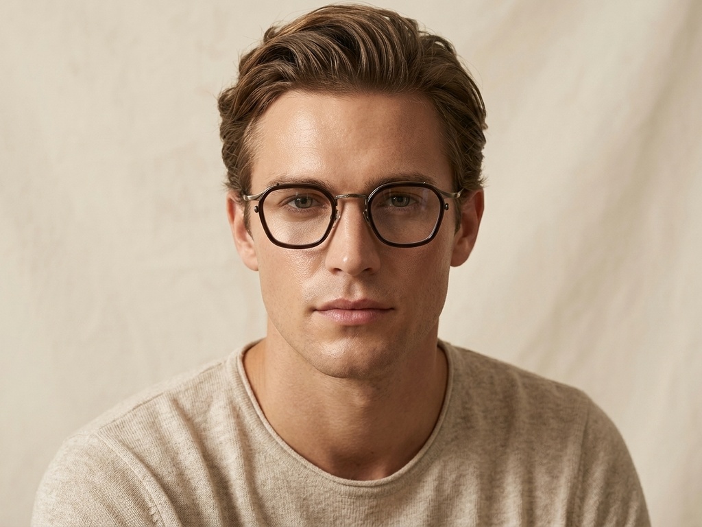 BS0218-0189_Brown_Geometric_Titanium_Glasses-tryon_male