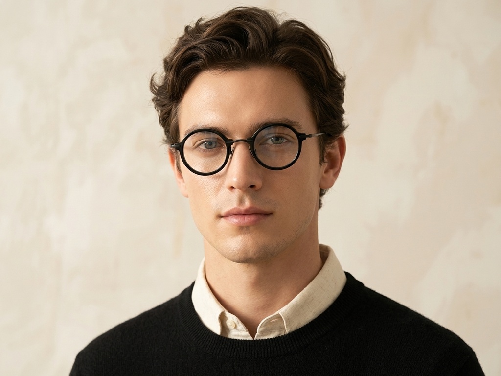 BS0218-0191_Black_Round_Titanium_Glasses_corner-tryon_male