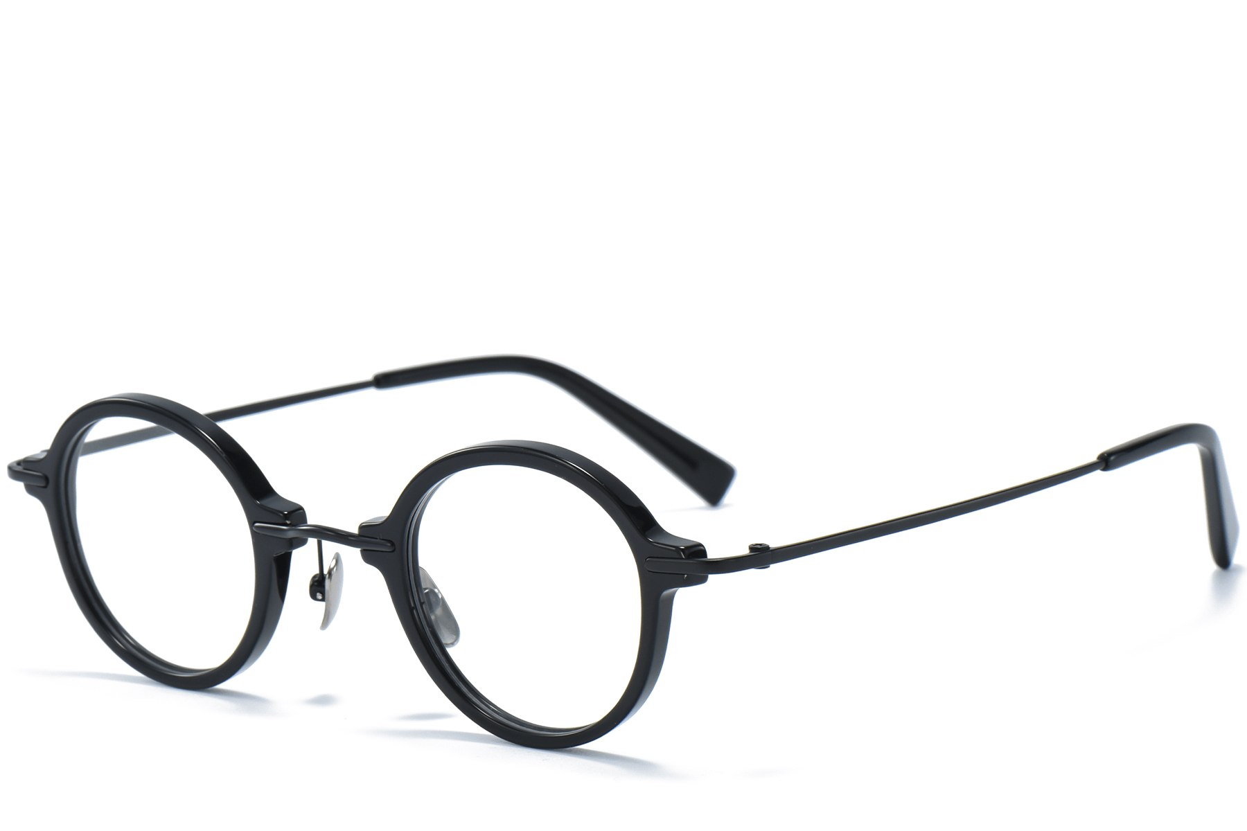 BS0218-0191_Black_Round_Titanium_Glasses_corner