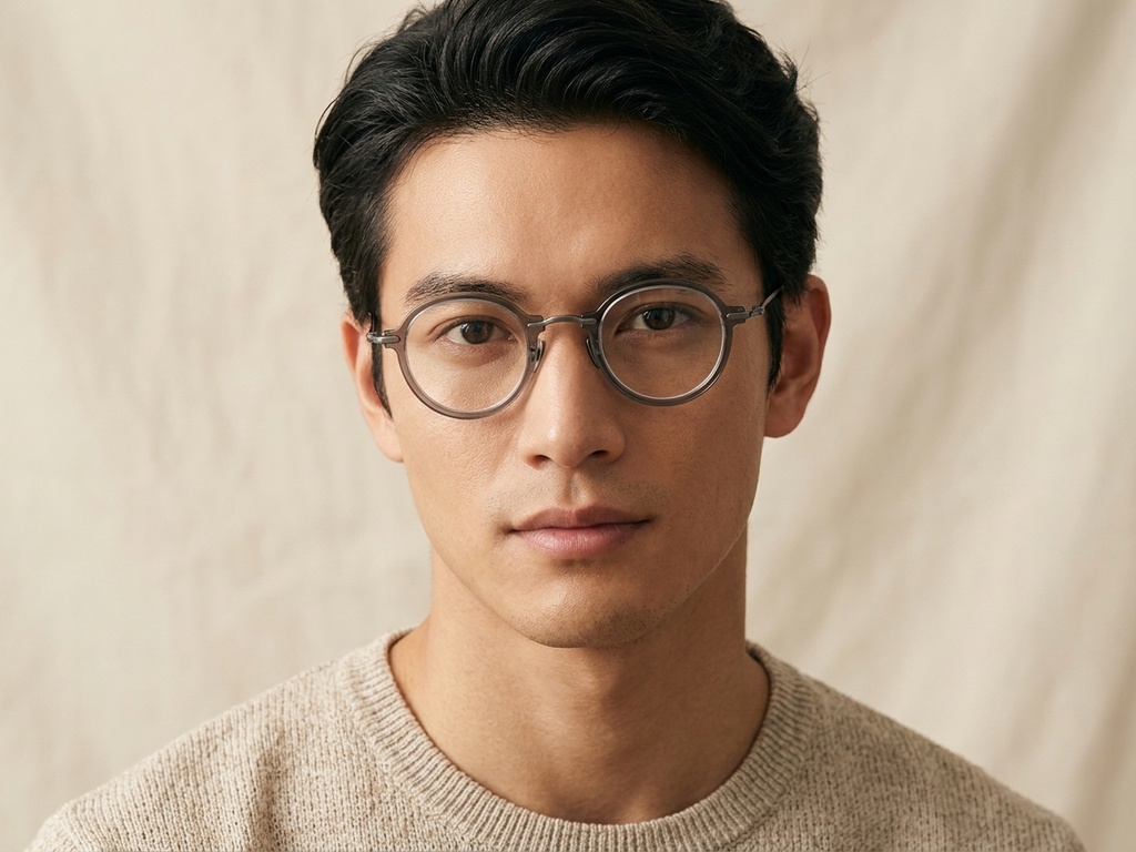 BS0218-0192_Grey_Round_Titanium_Glasses_corner-tryon_male