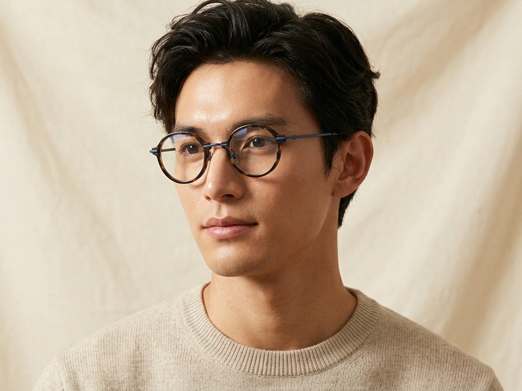 BS0218-0194_Tortoiseshell_Round_Titanium_Glasses_corner-tryon_male