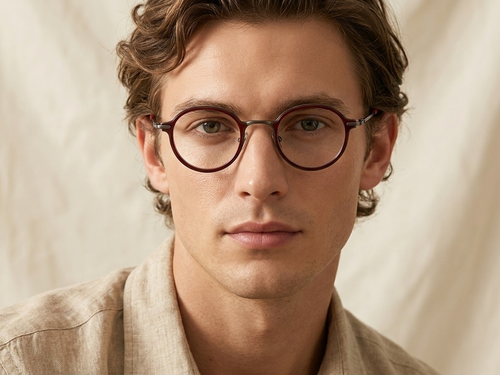 BS0218-0195_Red_Round_Titanium_Glasses_corner-tryon_male