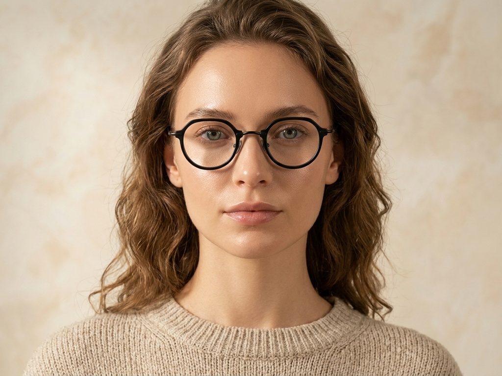 BS0218-0196_Black_Oval_Titanium_Glasses_corner-tryon_female