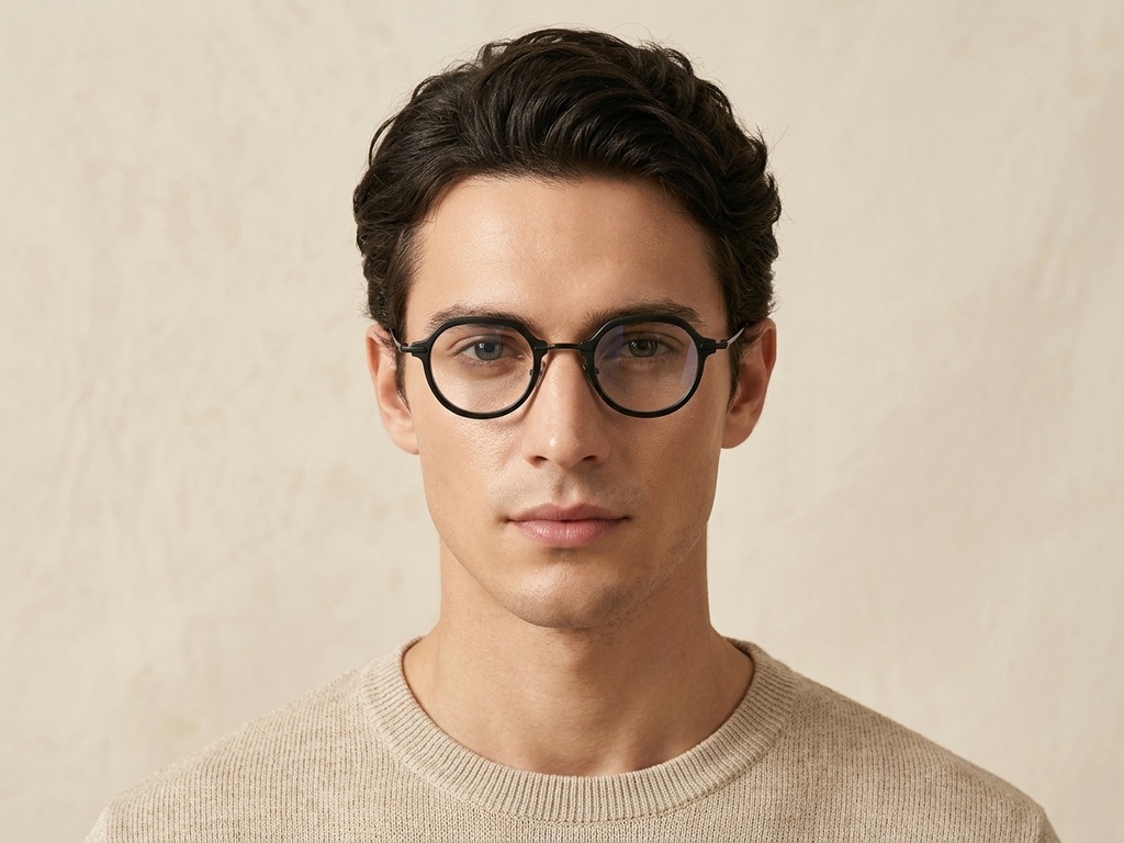 BS0218-0196_Black_Oval_Titanium_Glasses_corner-tryon_male
