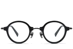 BS0218-0200_Black_Oval_Titanium_Glasses_corner-front