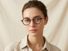 BS0218-0204_Red_Oval_Titanium_Glasses_corner-tryon_female