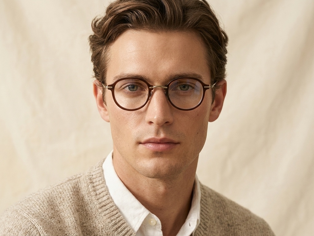 BS0218-0207_Brown_Oval_Titanium_Glasses_corner-tryon_male