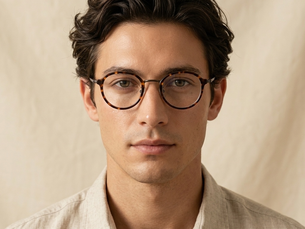 BS0218-0210_Tortoiseshell_Oval_Titanium_Glasses_corner-tryon_male